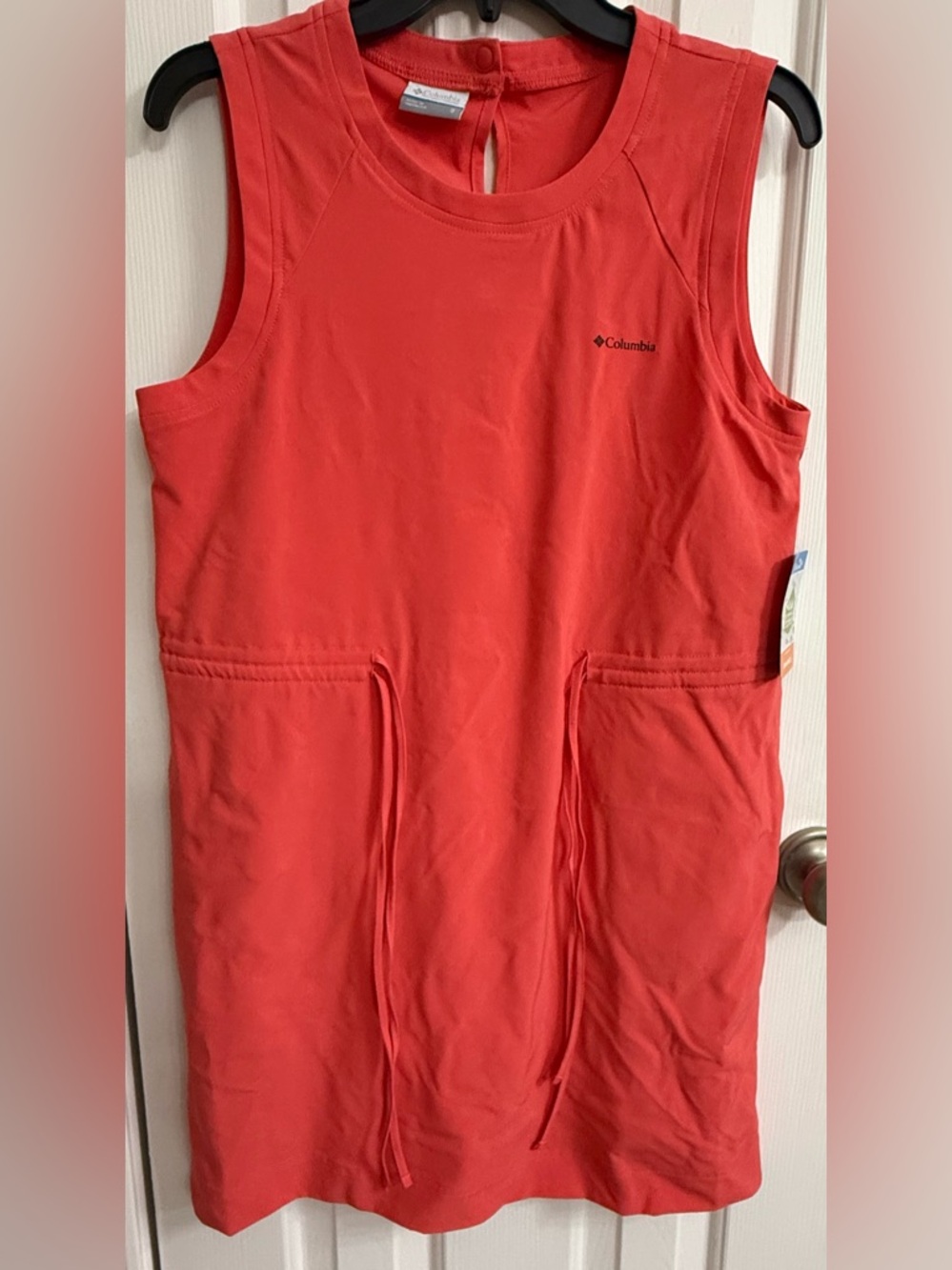 Columbia Coral-Red Sleeveless Drawstring Bogata Bay Mini Dress
